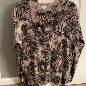 Long sleeve animal print sweater